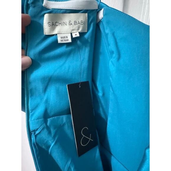 NWT Sachin Babi Teal Blue Clarissa Strapless Maxi Gown Dress Size 6 - Picture 15 of 16